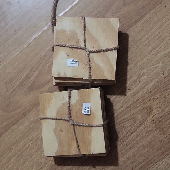 8 buffalo wood plaid distressed map coasters - Picture 2 of 5